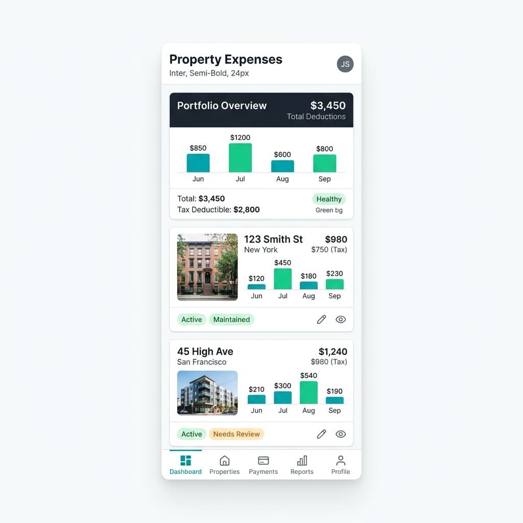 Multi-property Dashboard Mockup