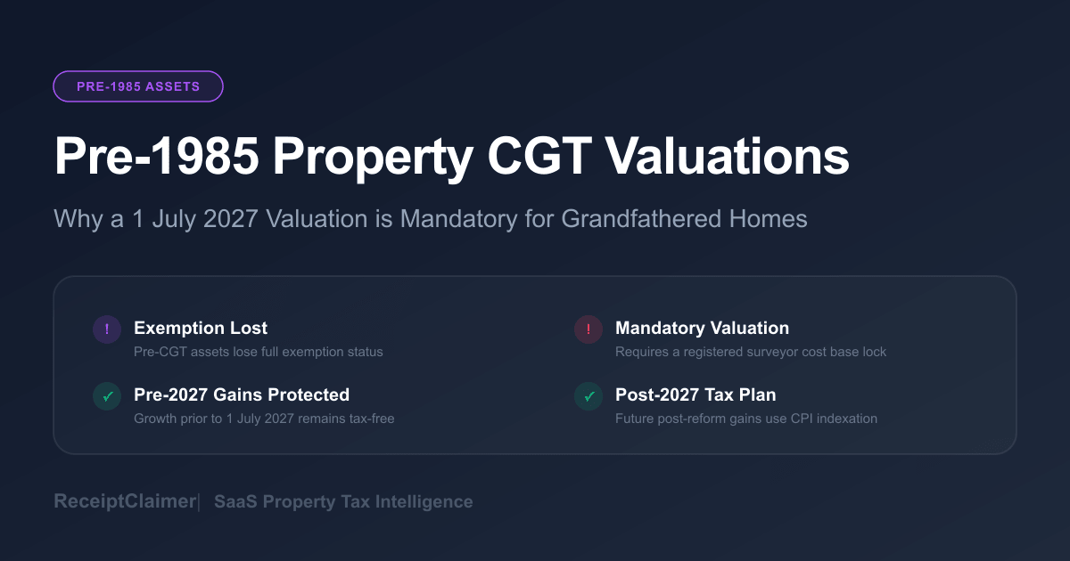 Why a 1 July 2027 Valuation is Mandatory for Grandfathered Pre-1985 Properties